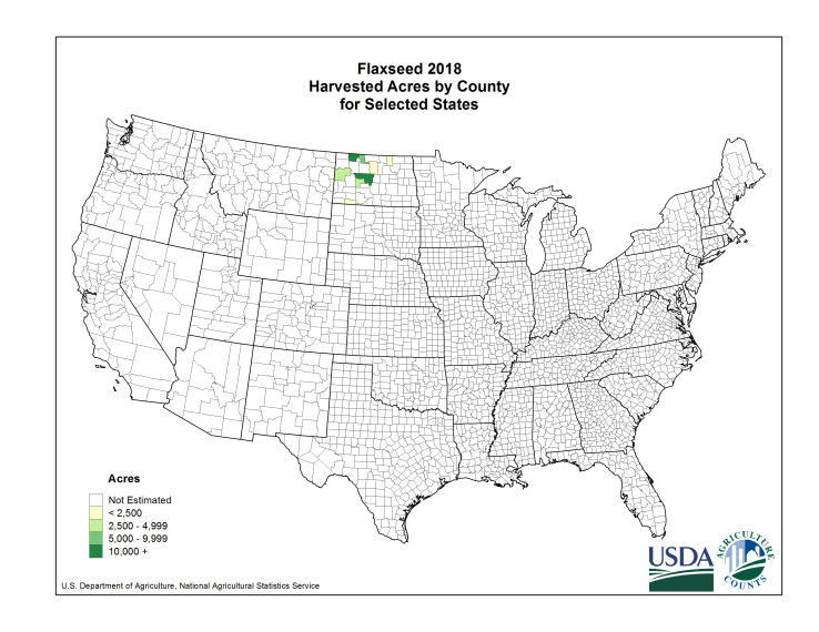 Flaxseed: Harvested Acreage by County