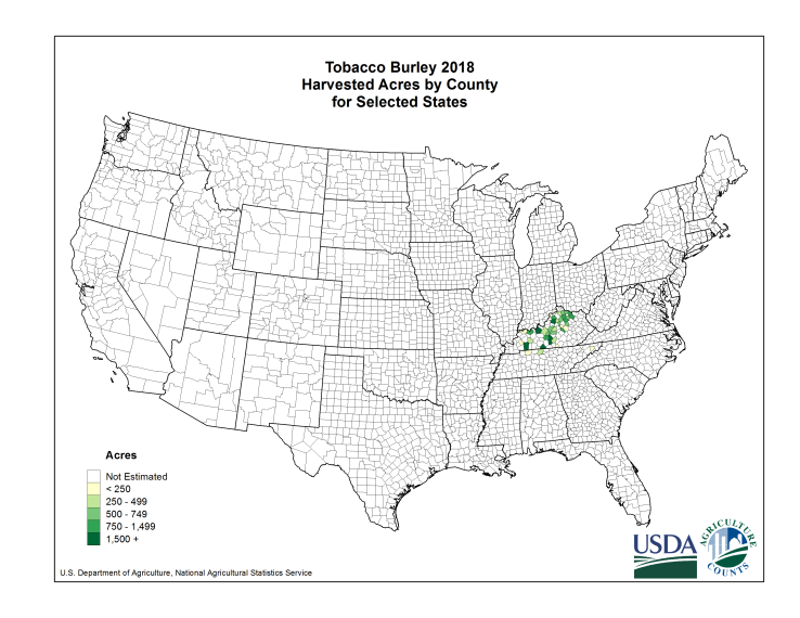 Tobacco Burley: Harvested Acreage by County