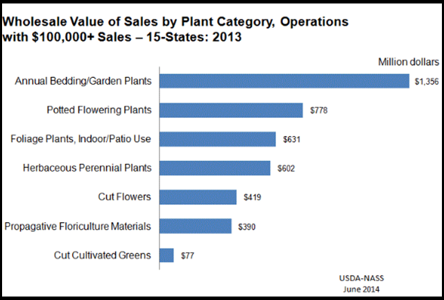 Floriculture: Wholesale Value of Sales by Plant Category